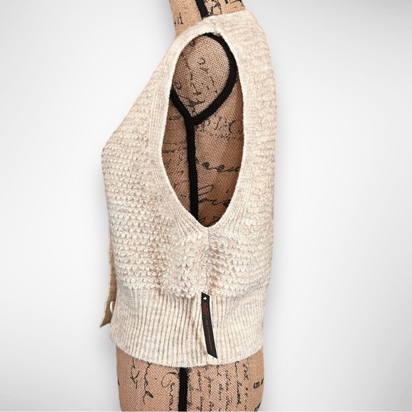 NO BOUNDARIES Juniors Neutral Combo Button Front Sweater Vest Large | NWT - Picture 4 of 8